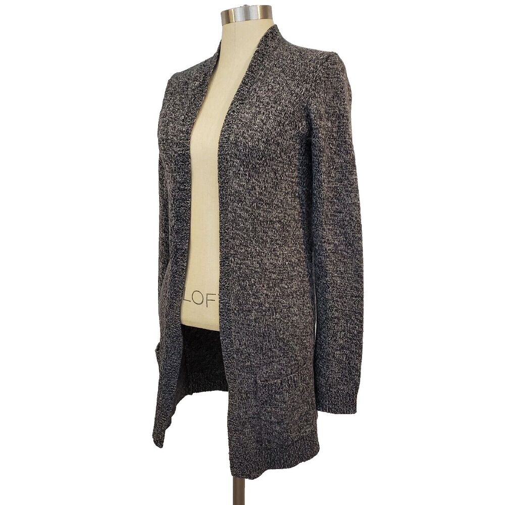 Theory 100% Wool Cardigan Sweater Open Front M Gray Classic Old Money Minimalist